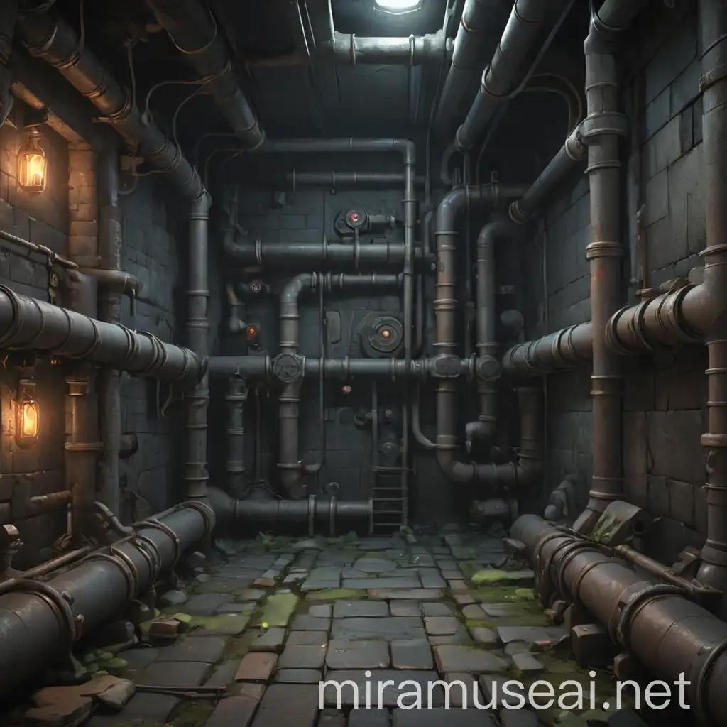 Subtle Underground Pipes Concept Art for Video Game Tile