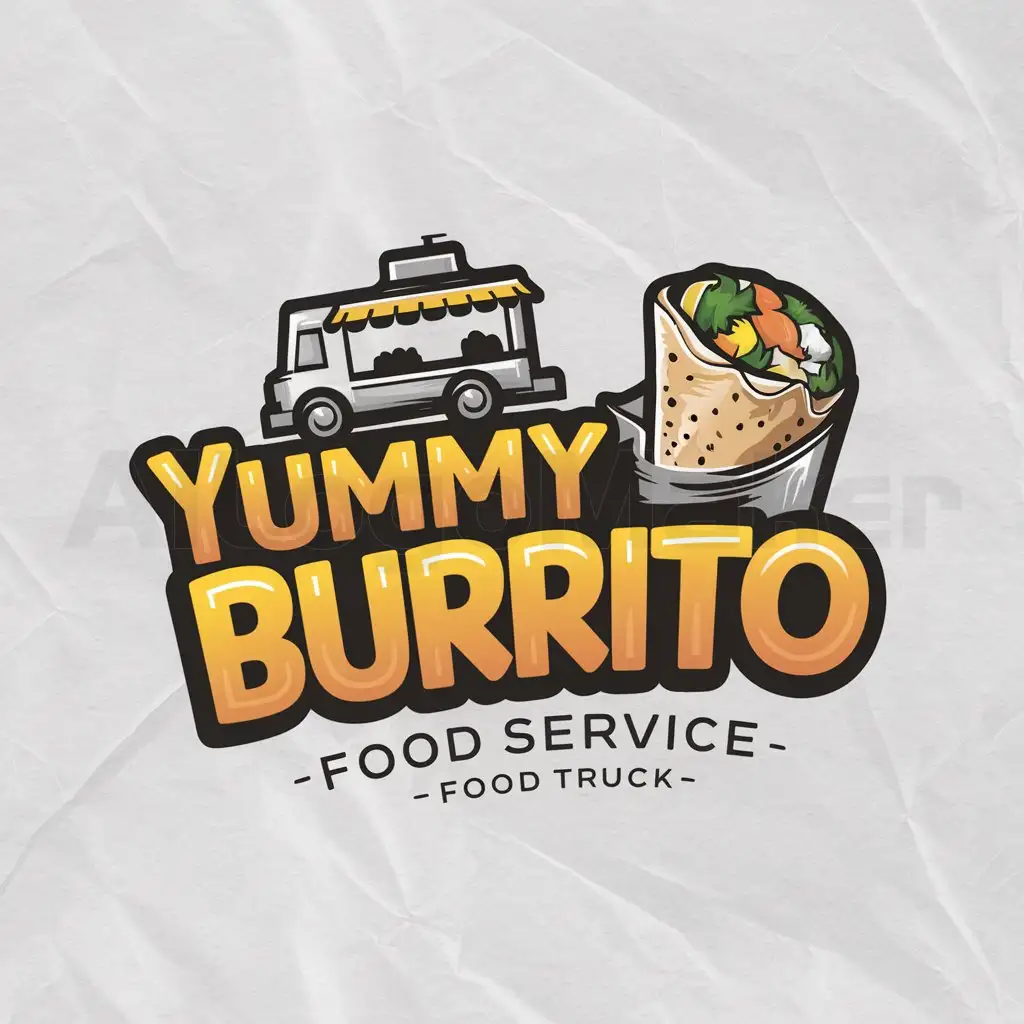 a logo design,with the text "Yummy burrito", main symbol:burrito in a food truck,Moderate,be used in Others industry,clear background