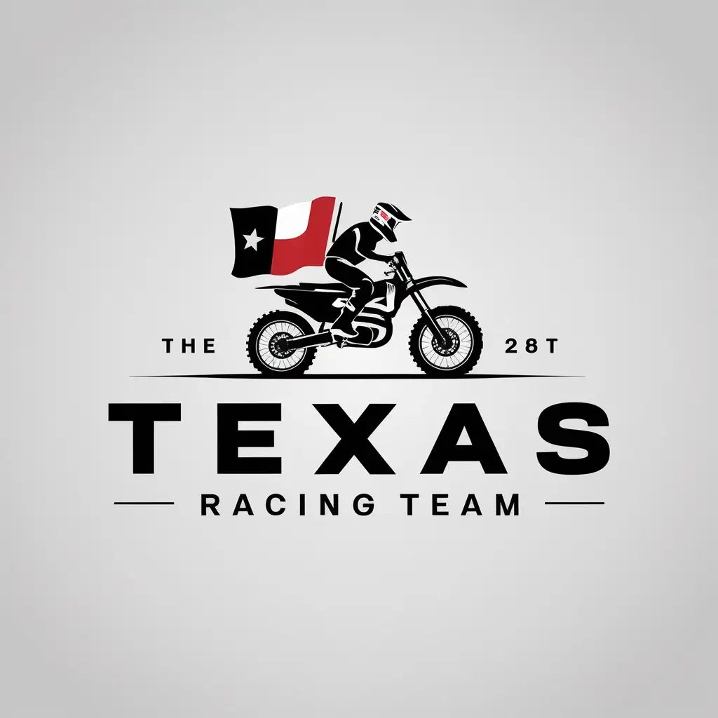 a logo design,with the text "texas racing team", main symbol:motocross,Moderate,clear background