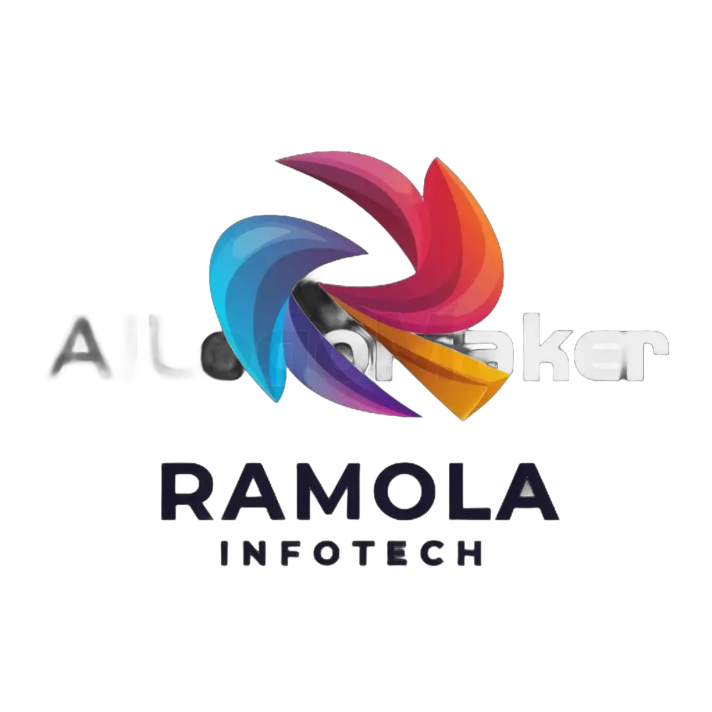 a logo design,with the text "Ramola Infotech", main symbol:R,Moderate,be used in Technology industry,clear background