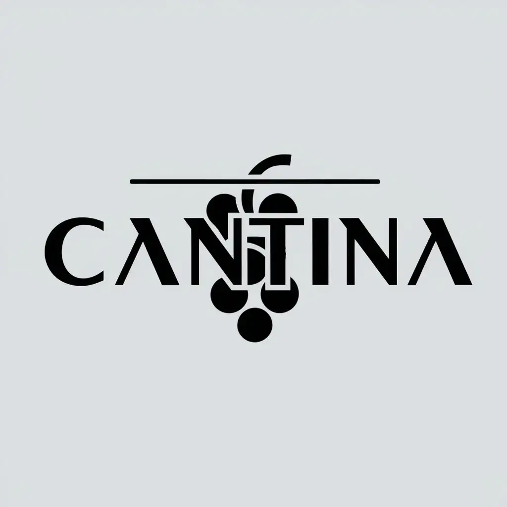 a logo design,with the text "CANTINA", main symbol:Wine Grape,Moderate,clear background