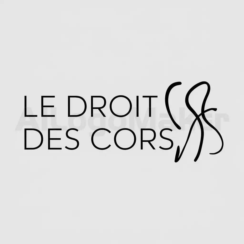 a logo design,with the text "Le droit des corps", main symbol:Un corps humain dessiné au fusain,Minimalistic,be used in Education industry,clear background