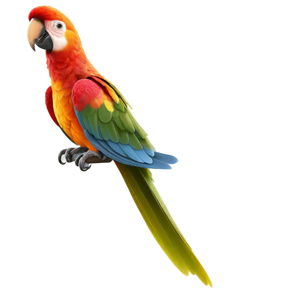 parrot bird, 3d design, multi color