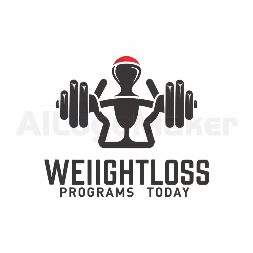 a logo design,with the text "weightlossprogramstoday", main symbol:fitness machine,Moderate,be used in Sports Fitness industry,clear background