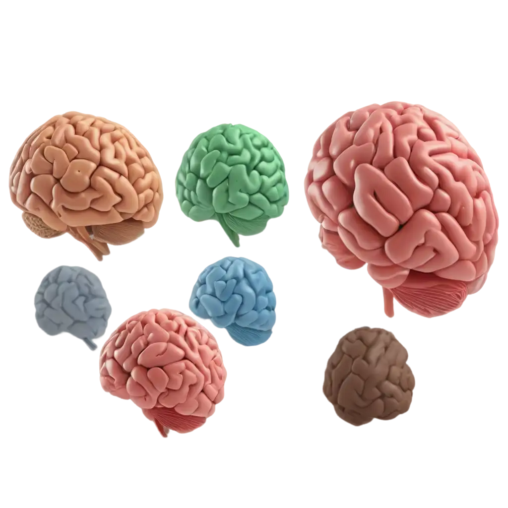 human brain with 3D