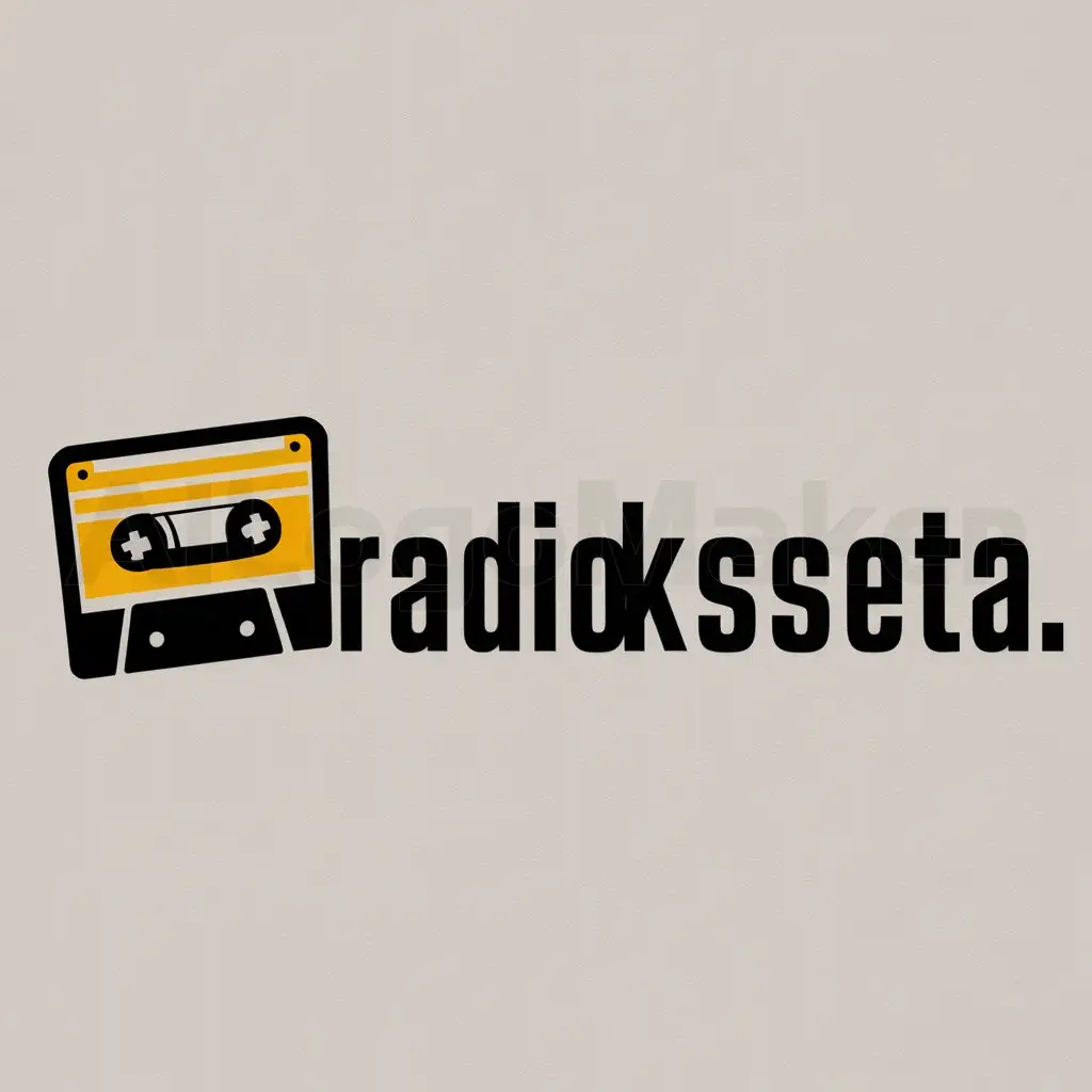 a logo design,with the text "RADIOKASSETA", main symbol:audiokasseta,Moderate,be used in Entertainment industry,clear background