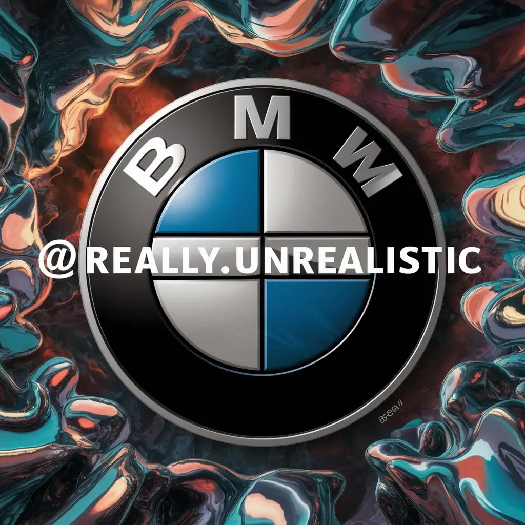 Логотип БМВ с надписью @really.unrealistic