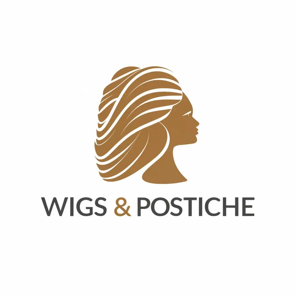 a logo design,with the text "wigs & postiche", main symbol:wig,complex,be used in Beauty Spa industry,clear background