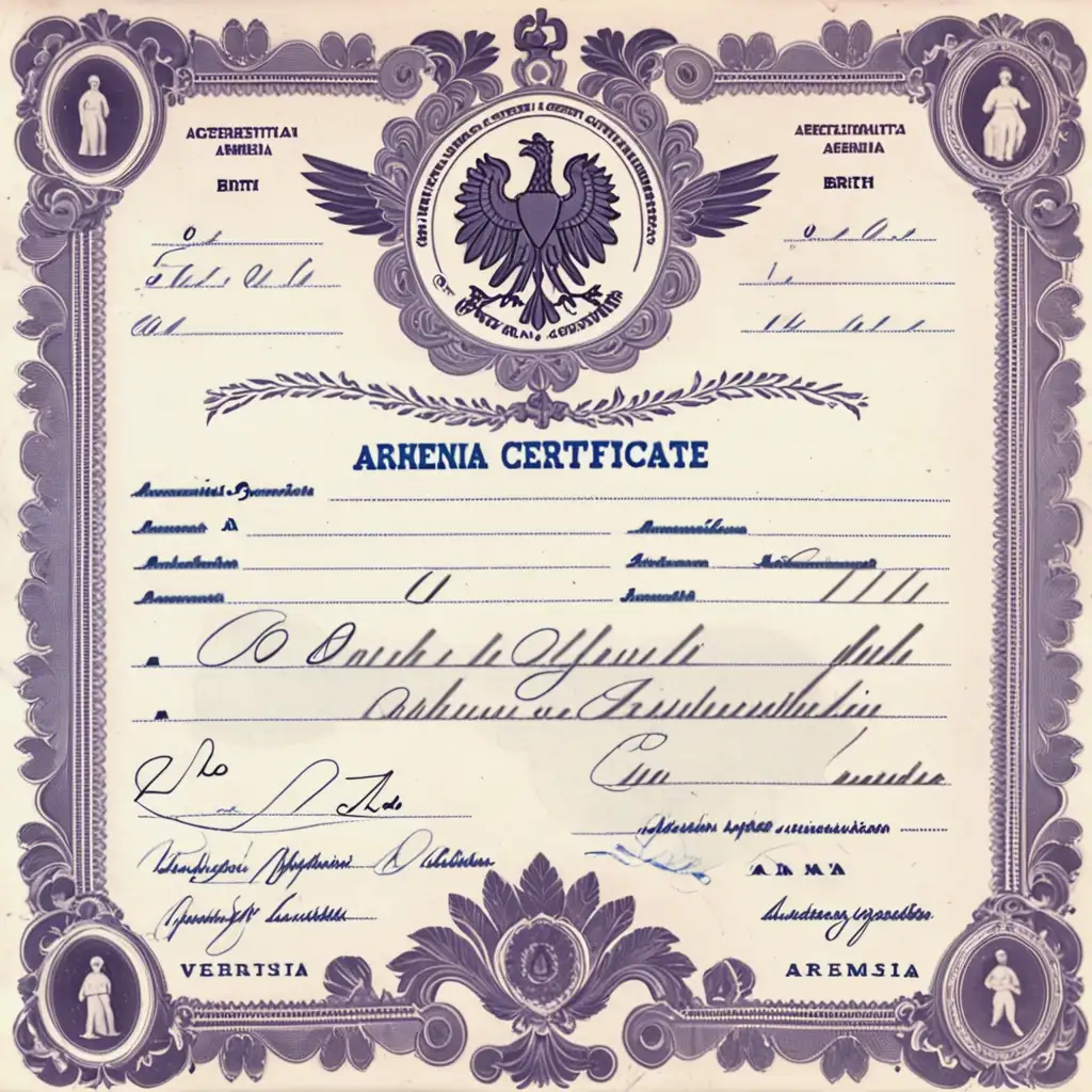 Official Document Birth Certificate from Armenia