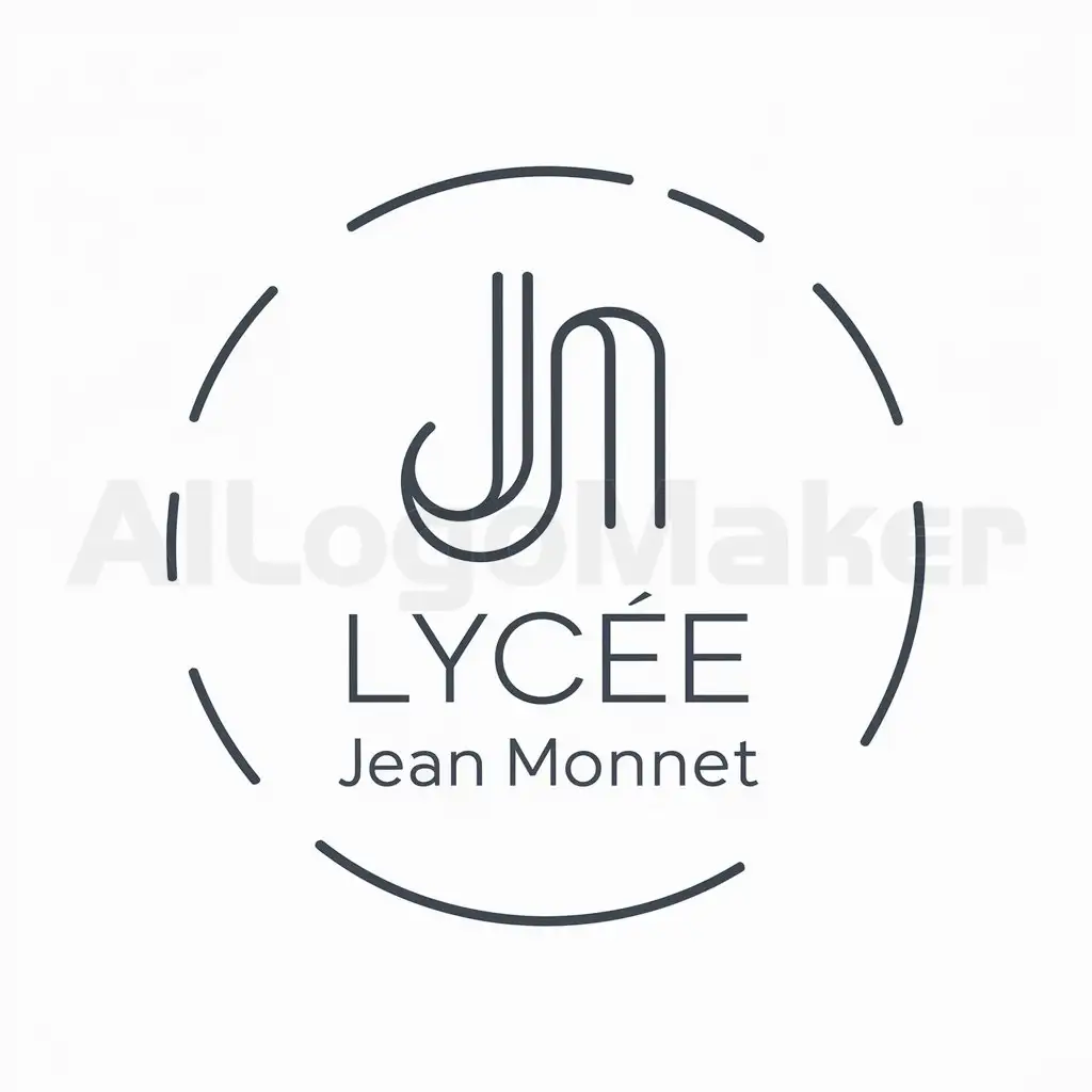 a logo design,with the text "Lycée jean monnet", main symbol:I would like a school in the minimalist and round style. I would like it to be in 2D,Minimalistic,clear background