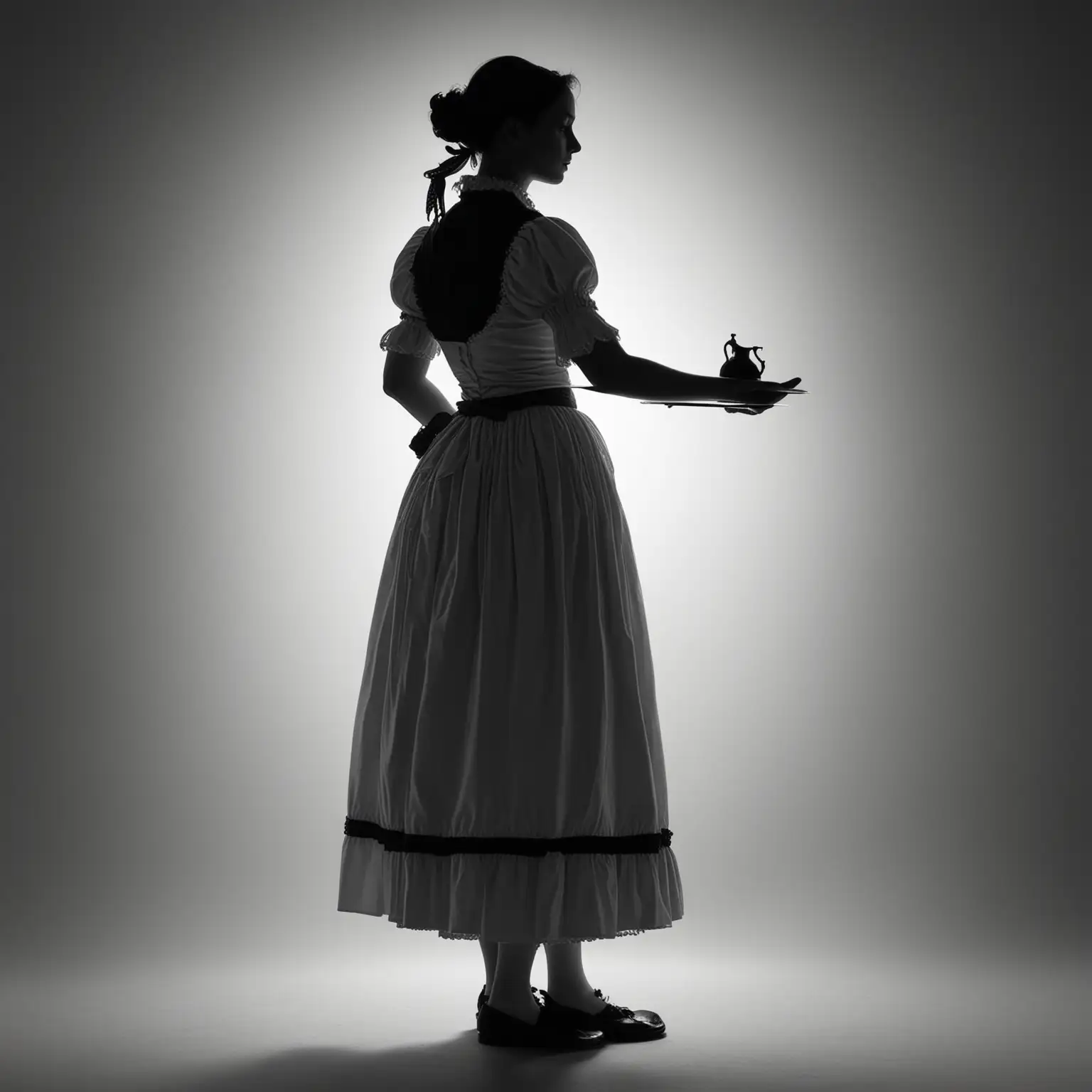 Antique-Maidservant-Silhouette-Composition-in-High-Definition-8K