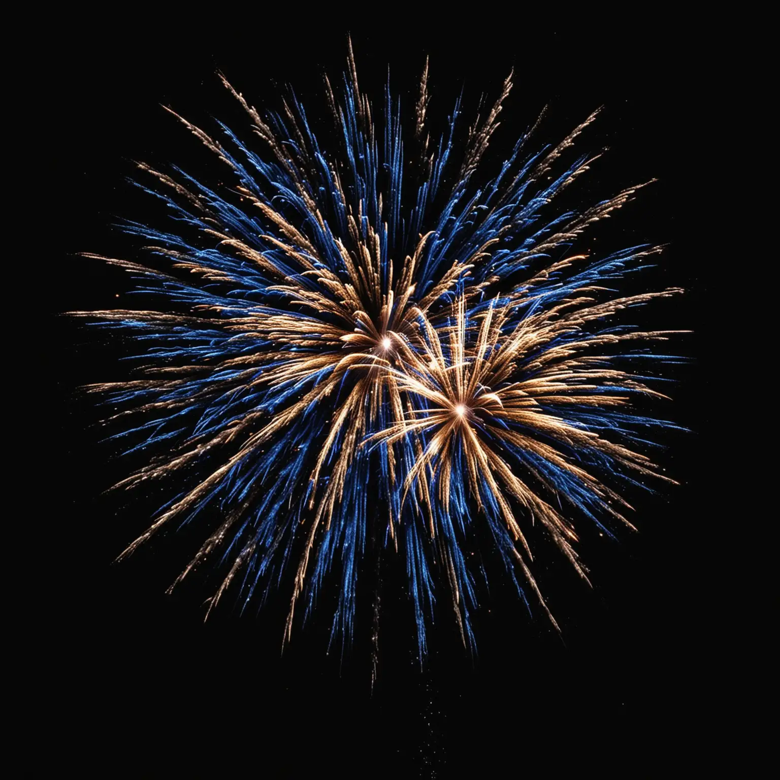 blue firework with pure black background