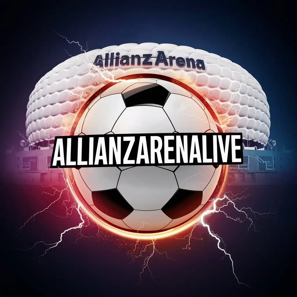 Аватарка для телеграм канала на тему футбола, надпись AllianzArenaLive 