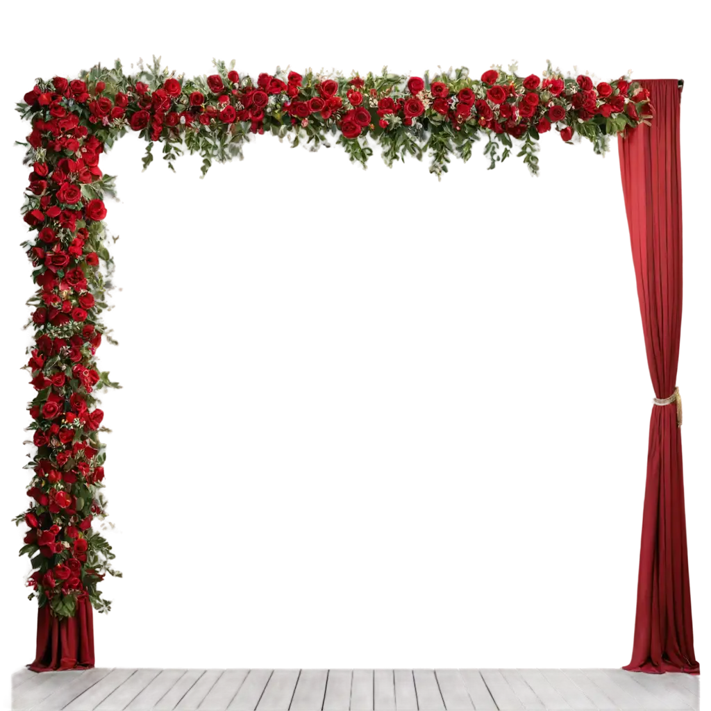 maroon flower decor stage only without cloth