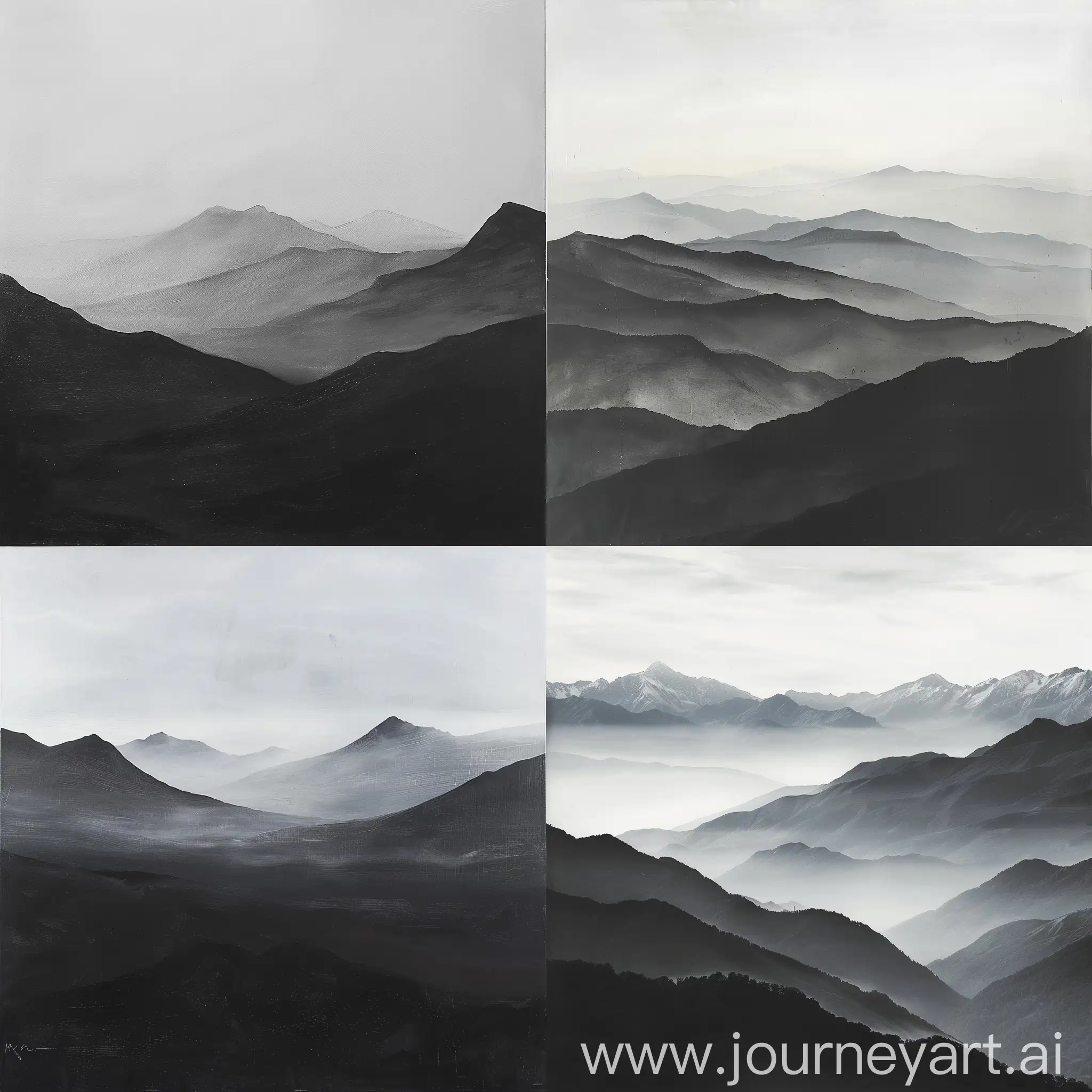 Majestic-Monochrome-Mountain-Landscape-Wall-Painting