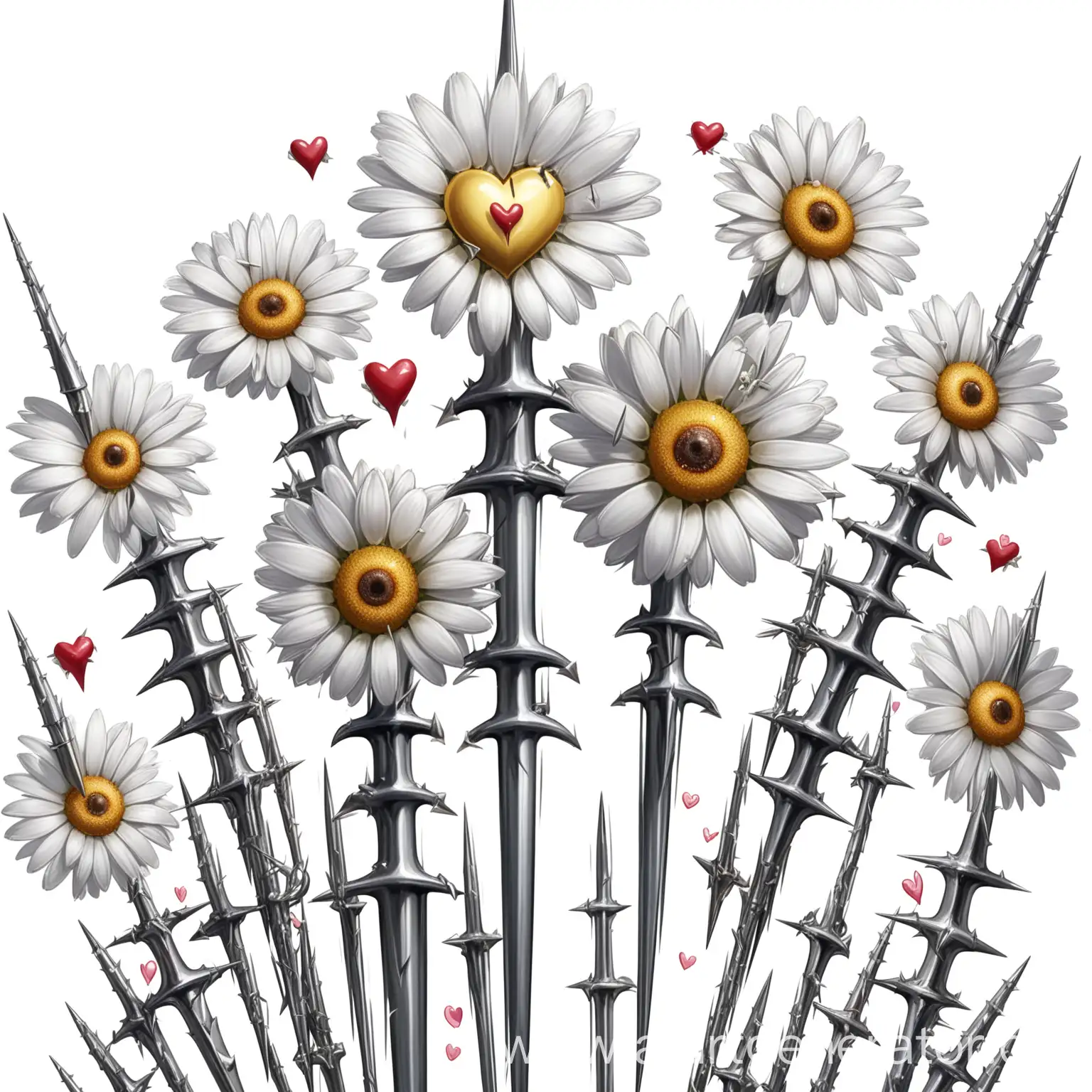 Daisy-Hearts-on-Metal-Spikes-Artwork
