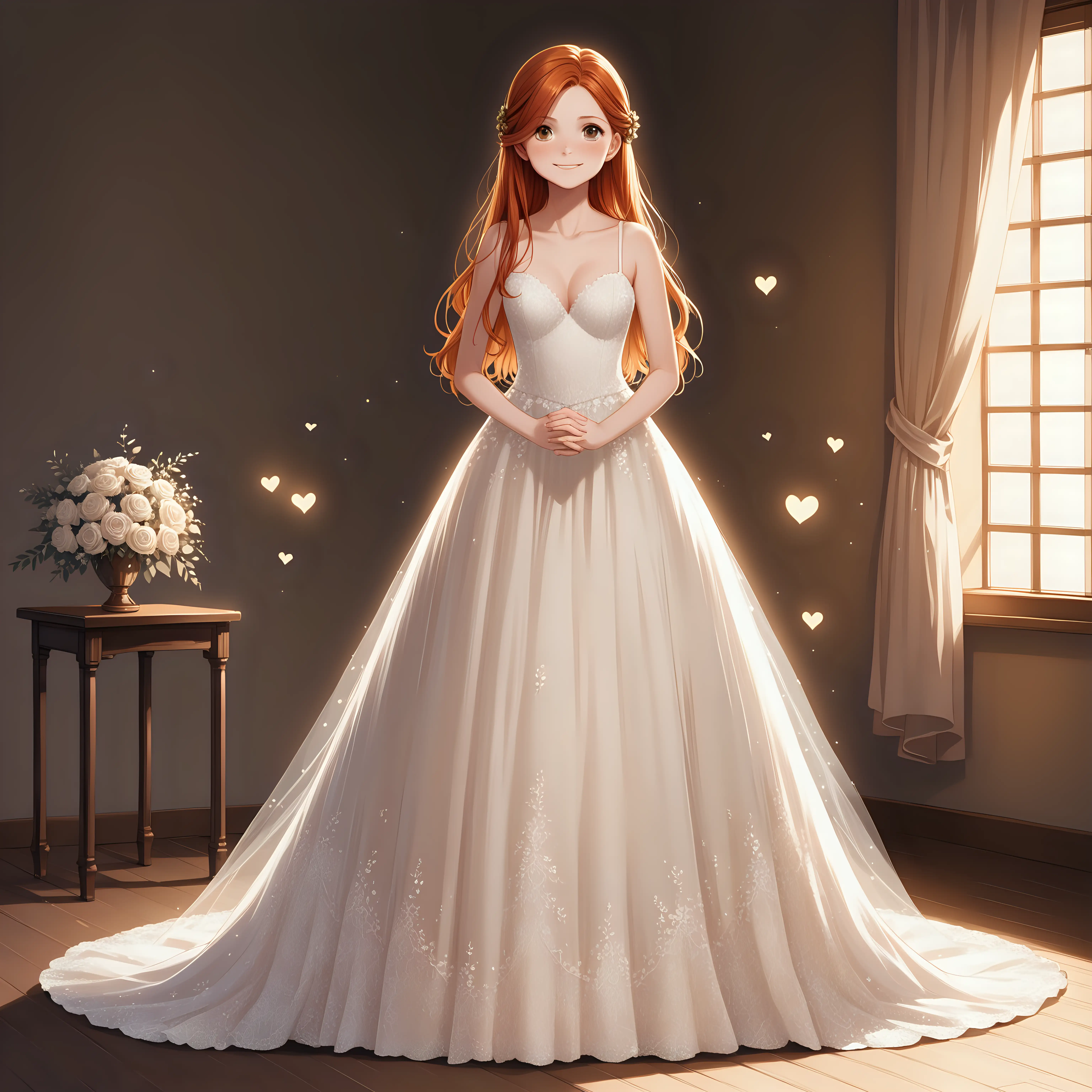 Ethereal Heart Neck Tulle Wedding Dress Portrait of Ginny Weasley