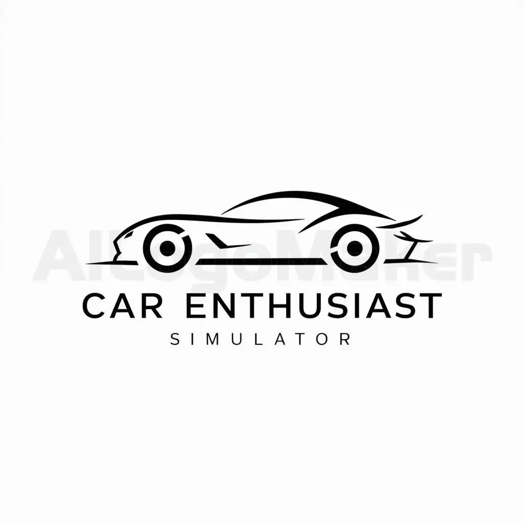 LOGO-Design-For-Car-Enthusiast-Simulator-Sleek-Car-Icon-on-Clear-Background