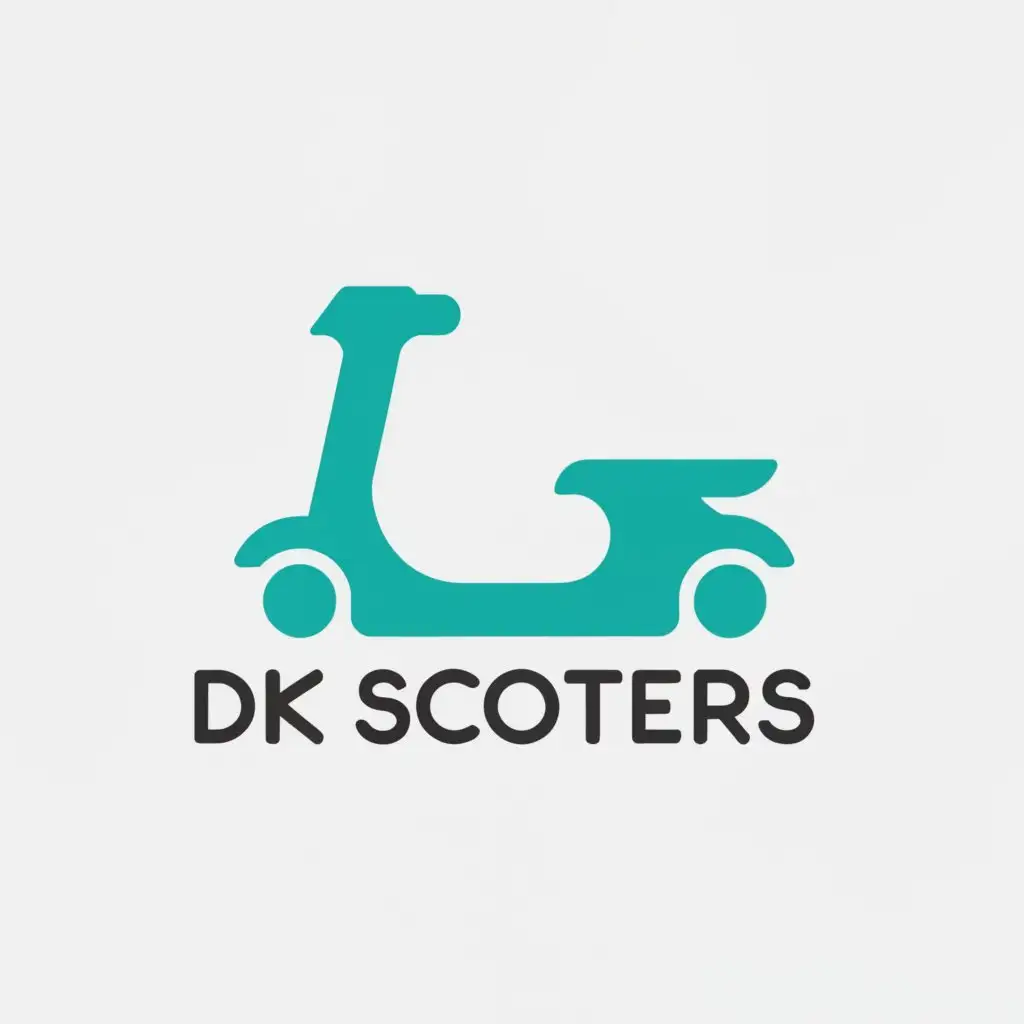 a logo design,with the text "DK SCOOTERS", main symbol:Scooter,Minimalistic,be used in Sports Fitness industry,clear background