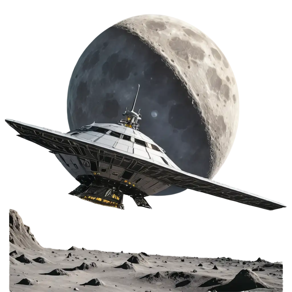 Explore-the-Magnificent-Spaceship-on-the-Moon-A-Stunning-PNG-Image