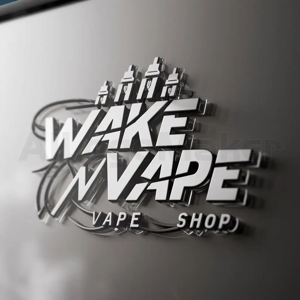 a logo design,with the text "Wake n Vape", main symbol:smokey vapers,complex,be used in vape shop industry,clear background