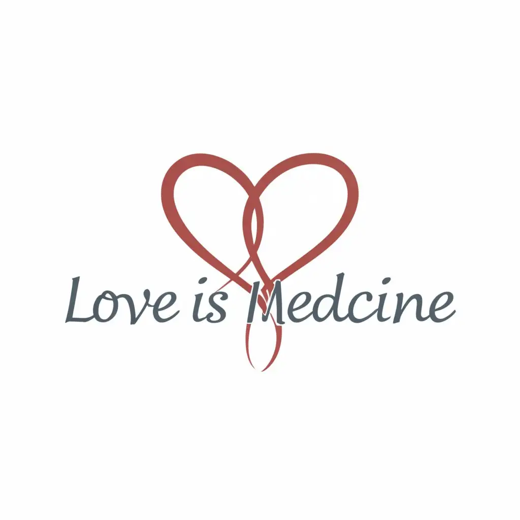 a logo design,with the text 'Love Is Medicine', main symbol:Heart, Moderate, be used in Home Family industry, clear background