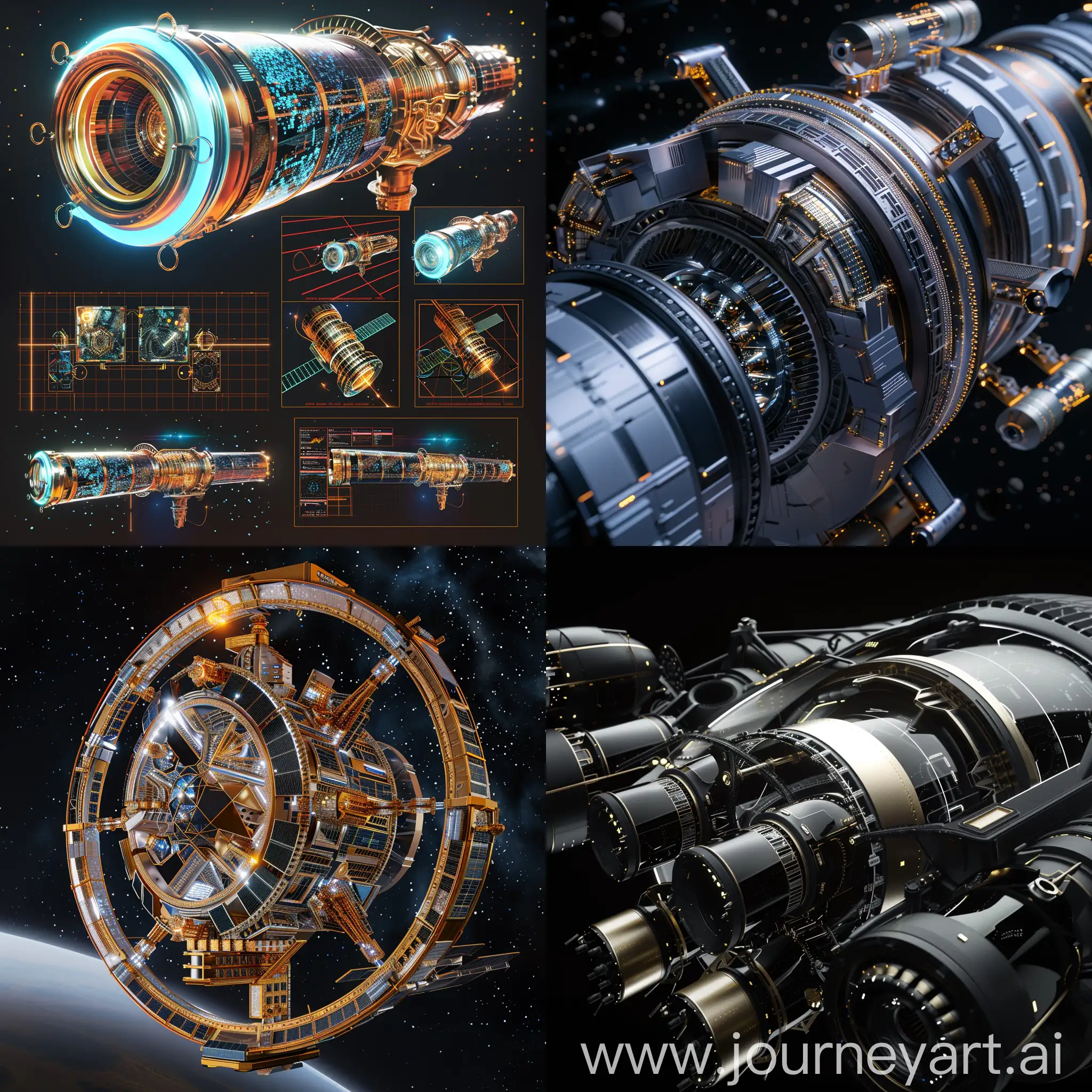 Advanced-SciFi-Space-Telescope-with-Modular-Construction-and-Holographic-Displays