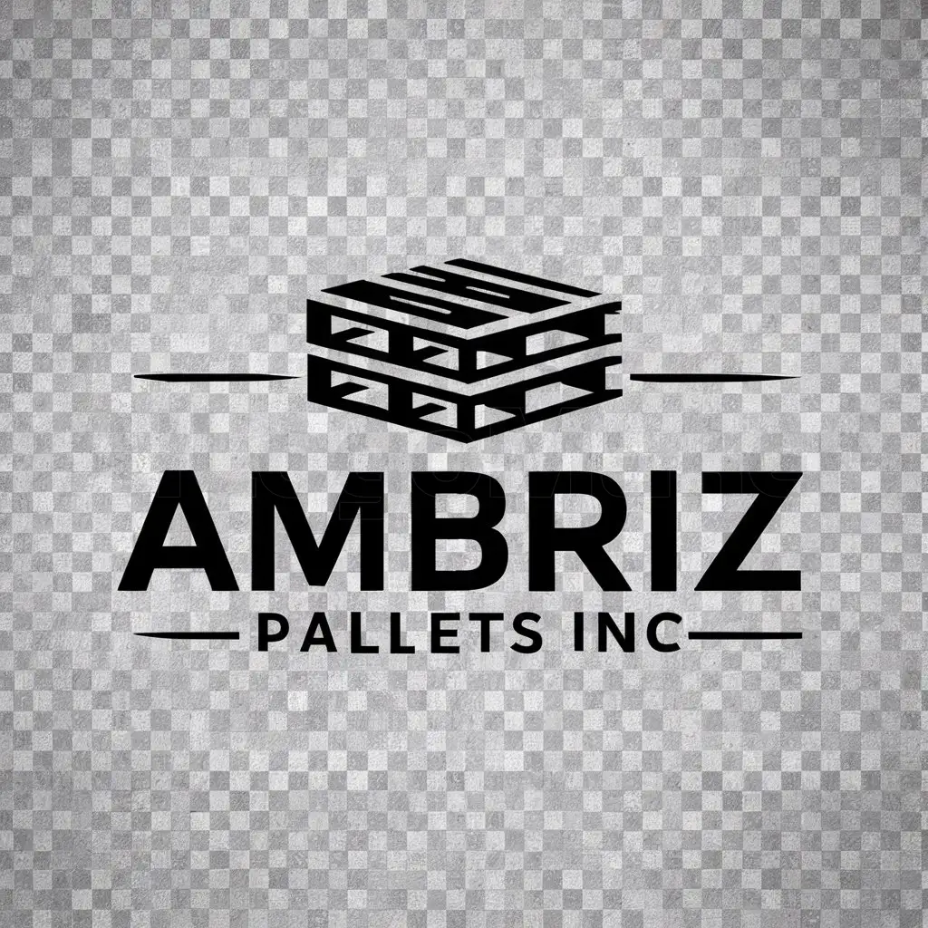 a logo design,with the text "Ambriz Pallets Inc.n", main symbol:Pallet ,Moderate,be used in manufactering industry,clear background