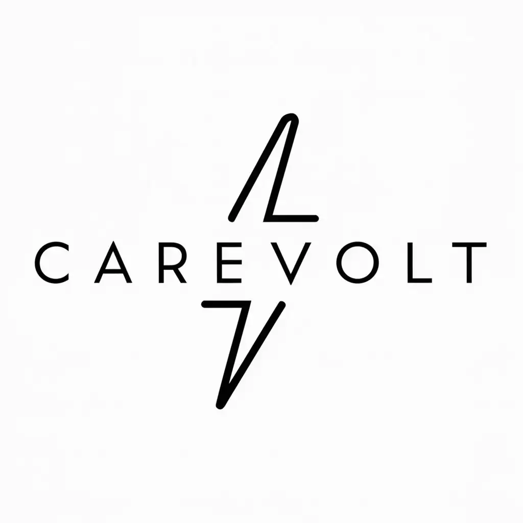 a logo design,with the text "CareVolt", main symbol:electric current,Minimalistic,be used in Automotive industry,clear background