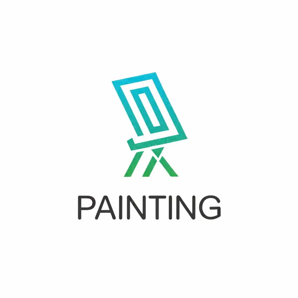 a logo design,with the text "painting", main symbol:easel,Minimalistic,be used in Others industry,clear background