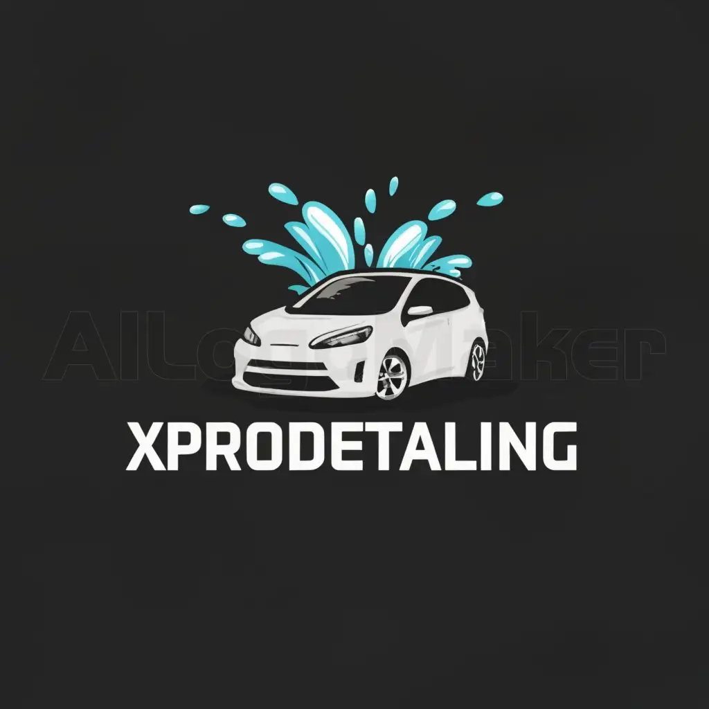 a logo design,with the text "Xprodetailing", main symbol:Car wash,complex,be used in Car wash industry,clear background