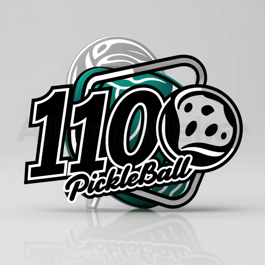 LOGO-Design-For-1100-Pickleball-Bold-Text-with-Pickleball-Team-Symbol-on-Clear-Background