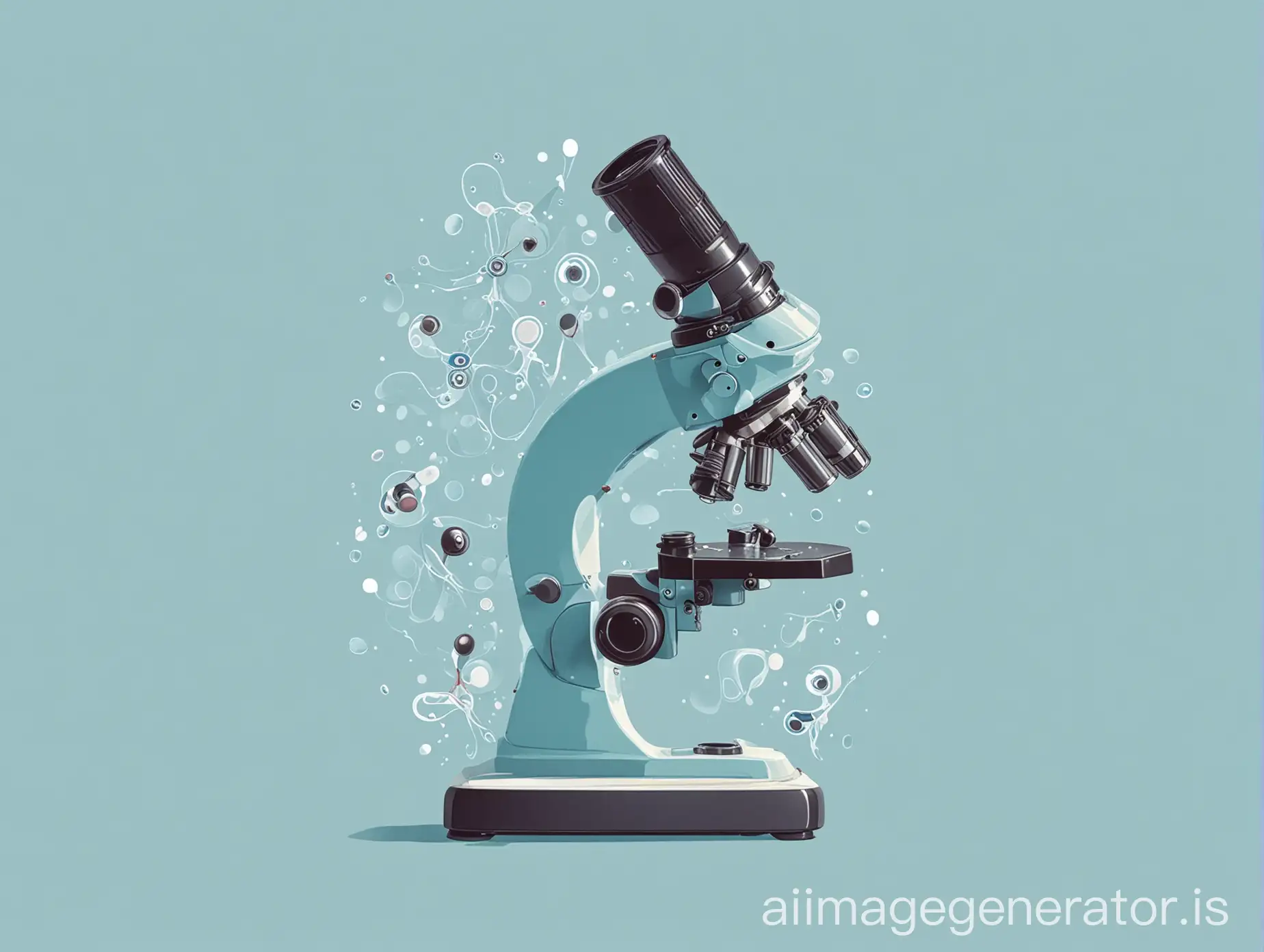 Microscope-Observing-Human-Sperm-on-Light-Blue-Background
