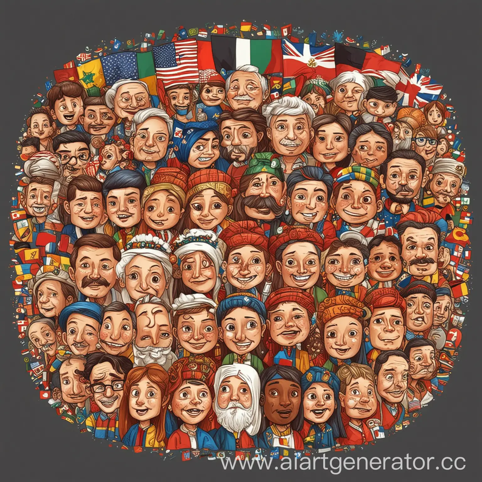 Diverse-Cultural-Cartoon-Characters-Celebrating-Unity