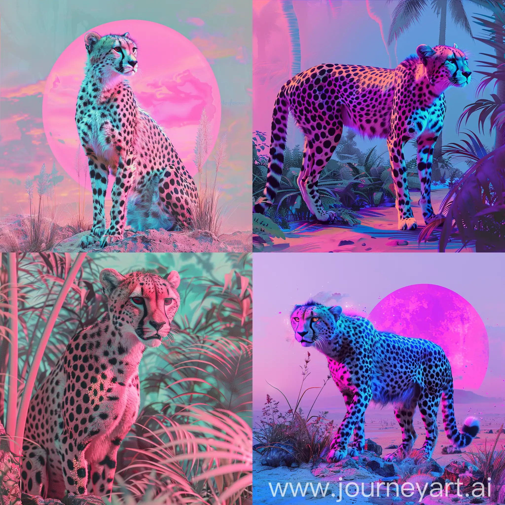 Vaporwave-Style-Cheetah-in-Full-Growth