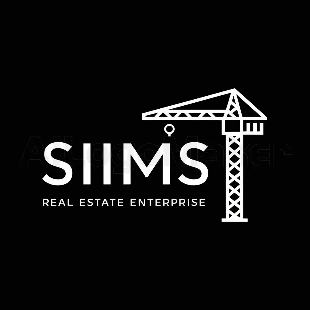 a logo design,with the text "SIIMS REAL ESTATE ENTERPRISE", main symbol:constructora,Moderate,be used in Construction industry,clear background