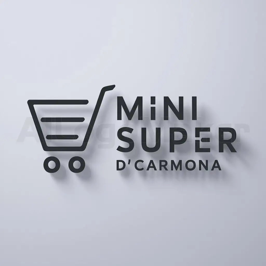 a logo design,with the text "Mini super D'Carmona", main symbol:Carrito de supermarket,Minimalistic,be used in Convenience store industry,clear background