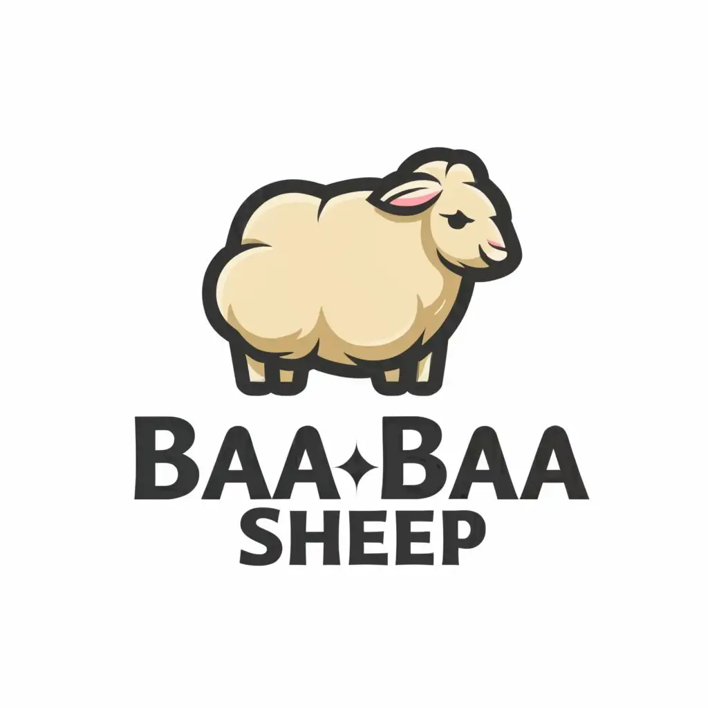 a logo design,with the text "Baa Baa Sheep", main symbol:Sheep,Moderate,clear background