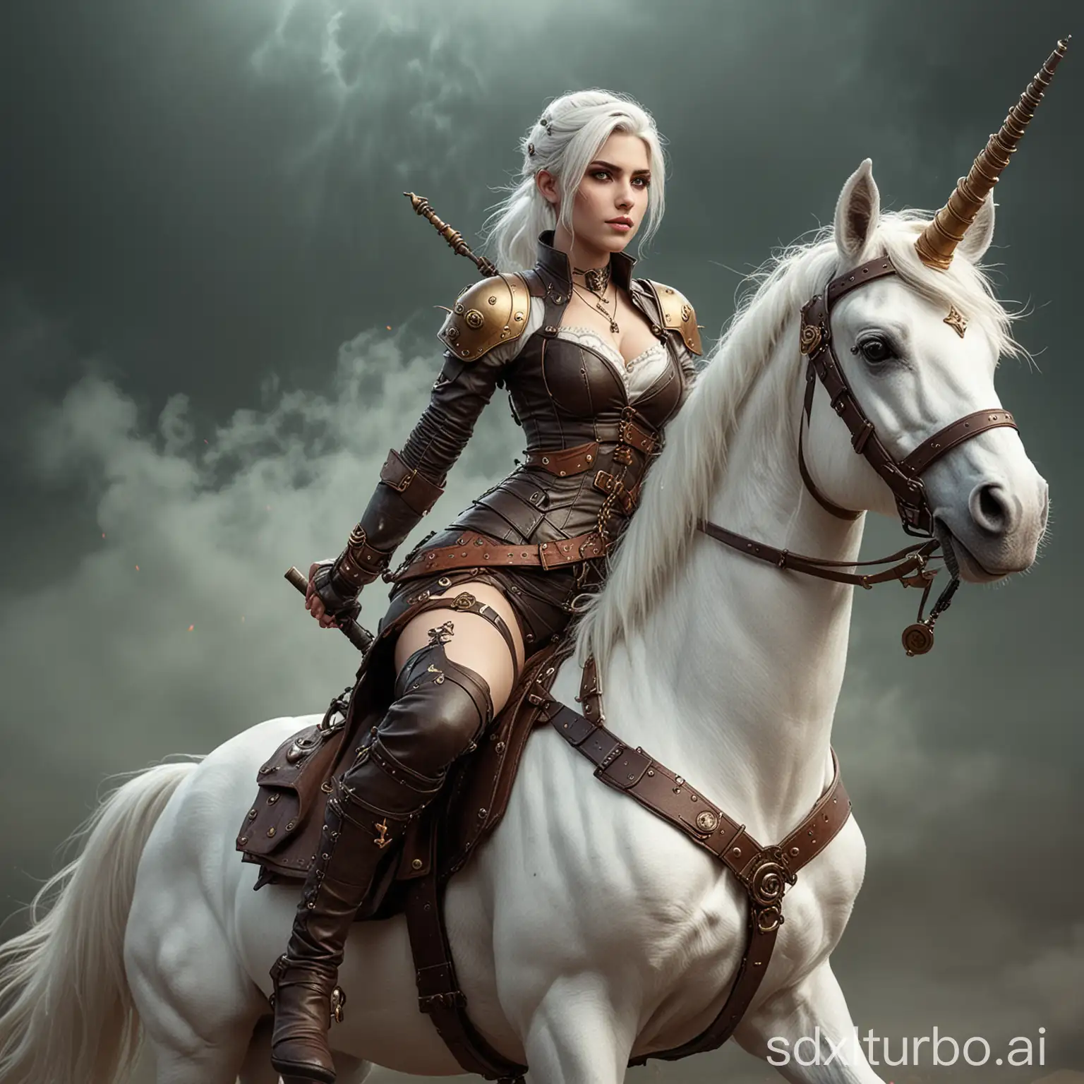 Steampunk-Ciri-Riding-a-Majestic-Unicorn