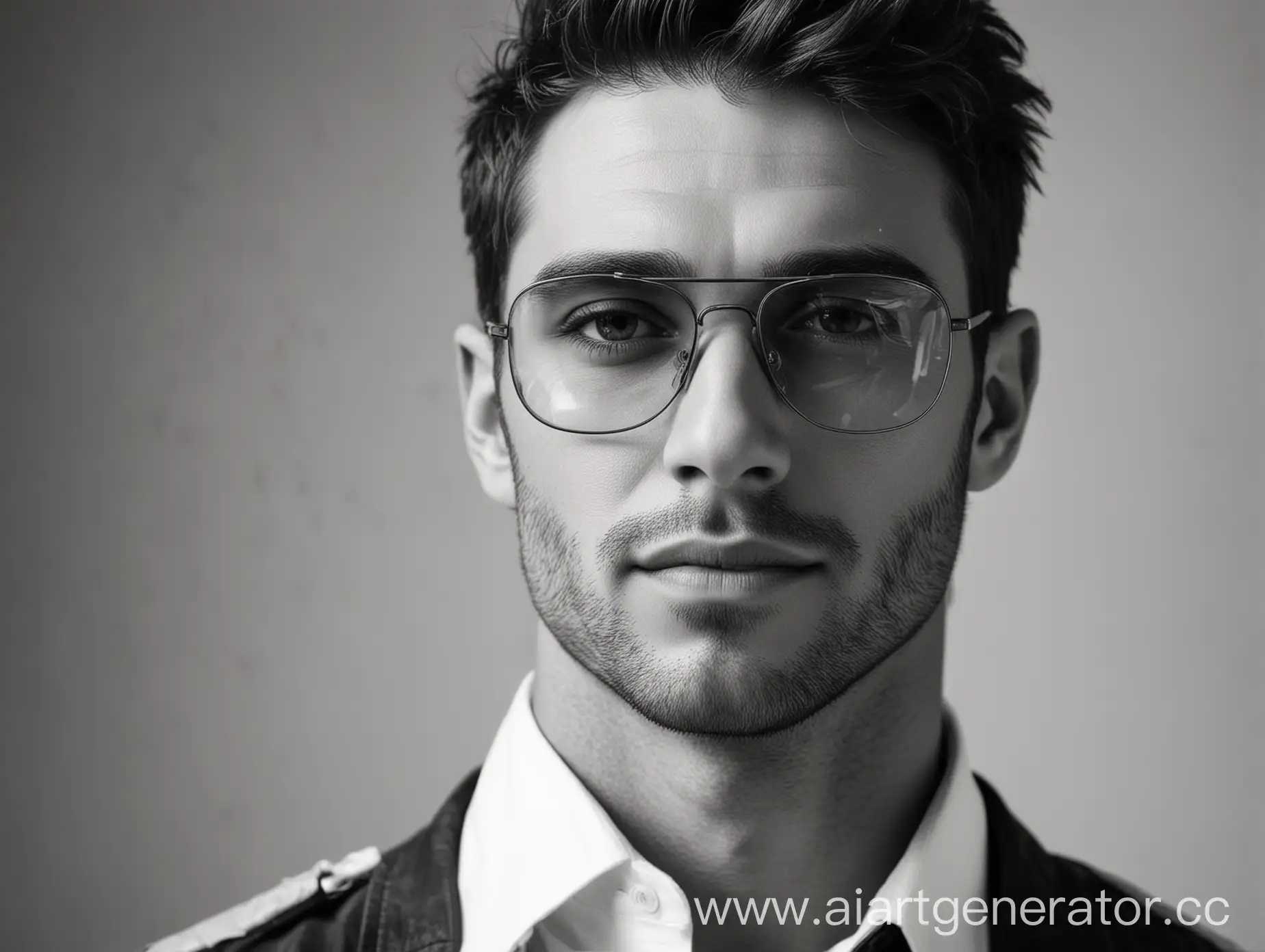 CloseUp-Portrait-of-a-Stylish-Man-with-Aviator-Glasses-in-Black-and-White