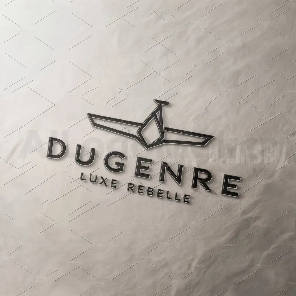 a logo design,with the text "DuGenre luxe Rebelle", main symbol:avion,complex,be used in luxe industry,clear background