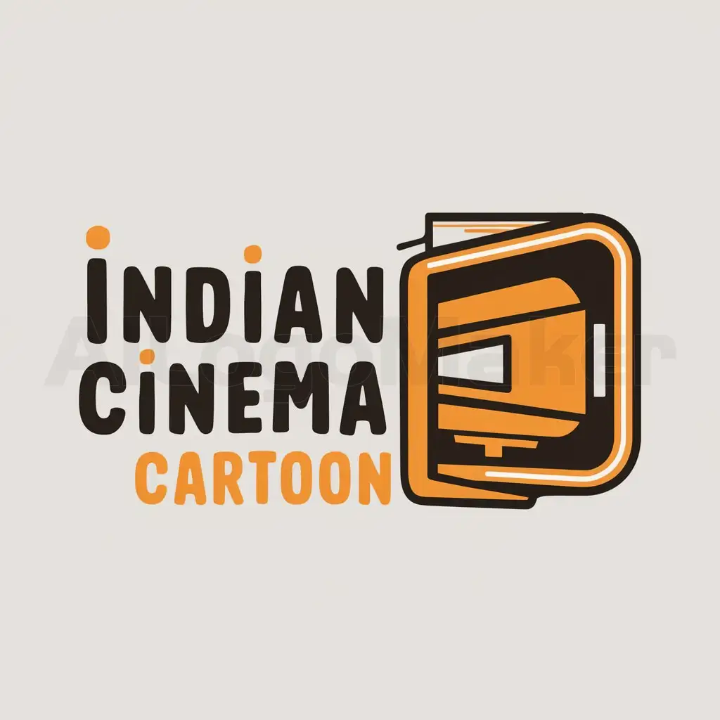 LOGO-Design-for-Indian-Cinema-Cartoon-Vibrant-Cinema-Symbol-in-Moderate-Style
