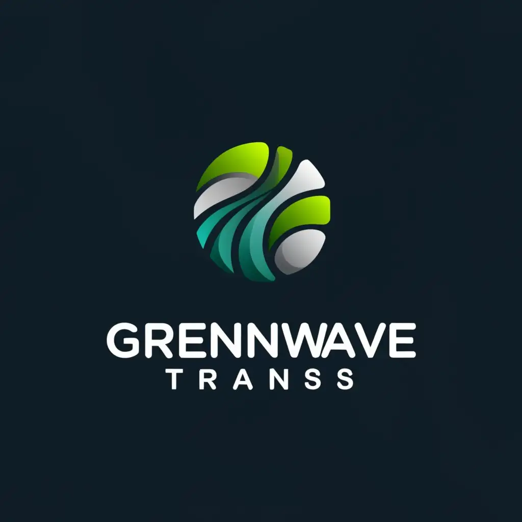 a logo design,with the text "GreenWave Trans", main symbol:Eco-friendly,complex,be used in Technology industry,clear background