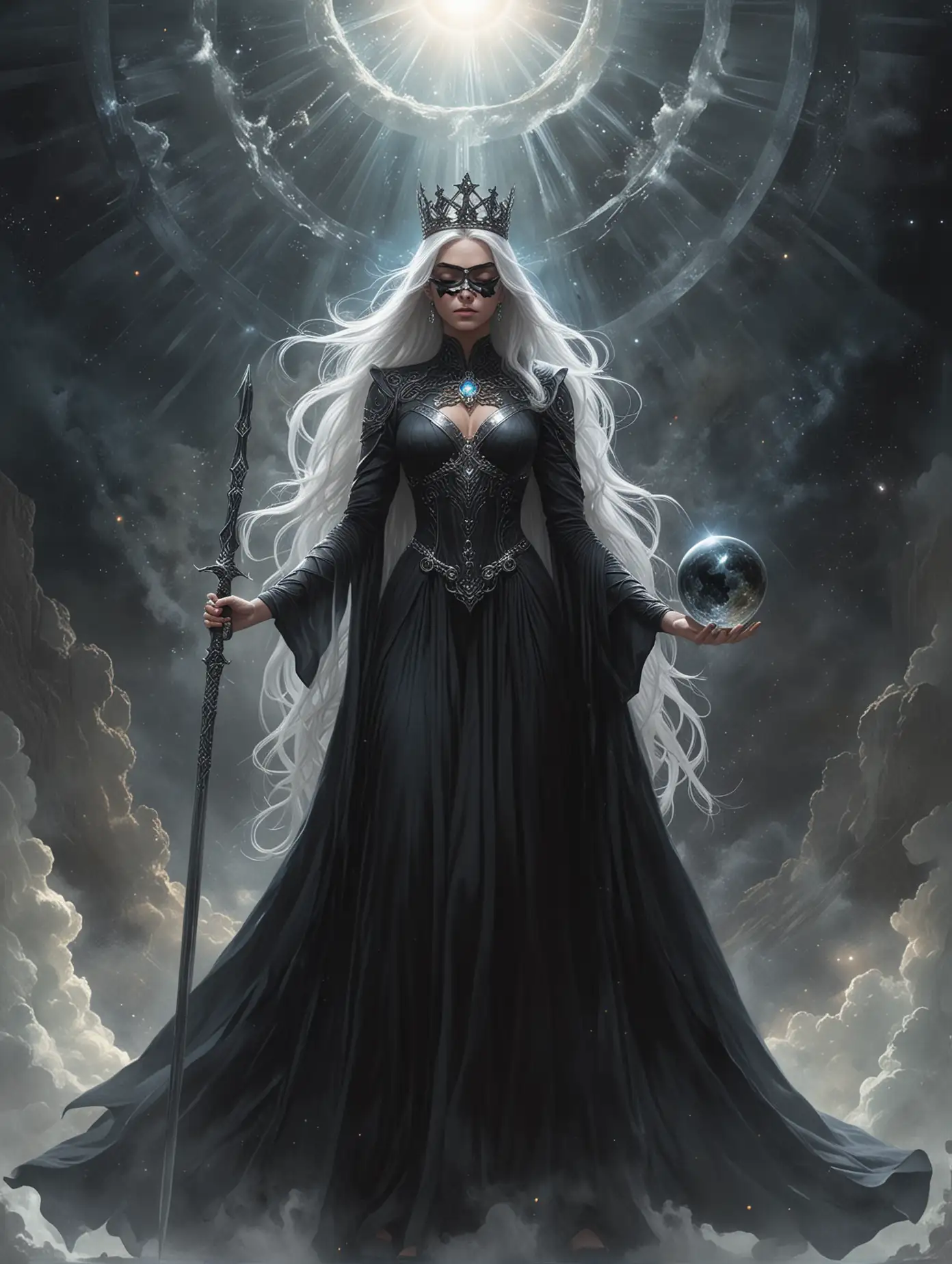 Mystical-Oracle-Woman-with-Iron-Sword-and-Crystal-Ball-in-Space