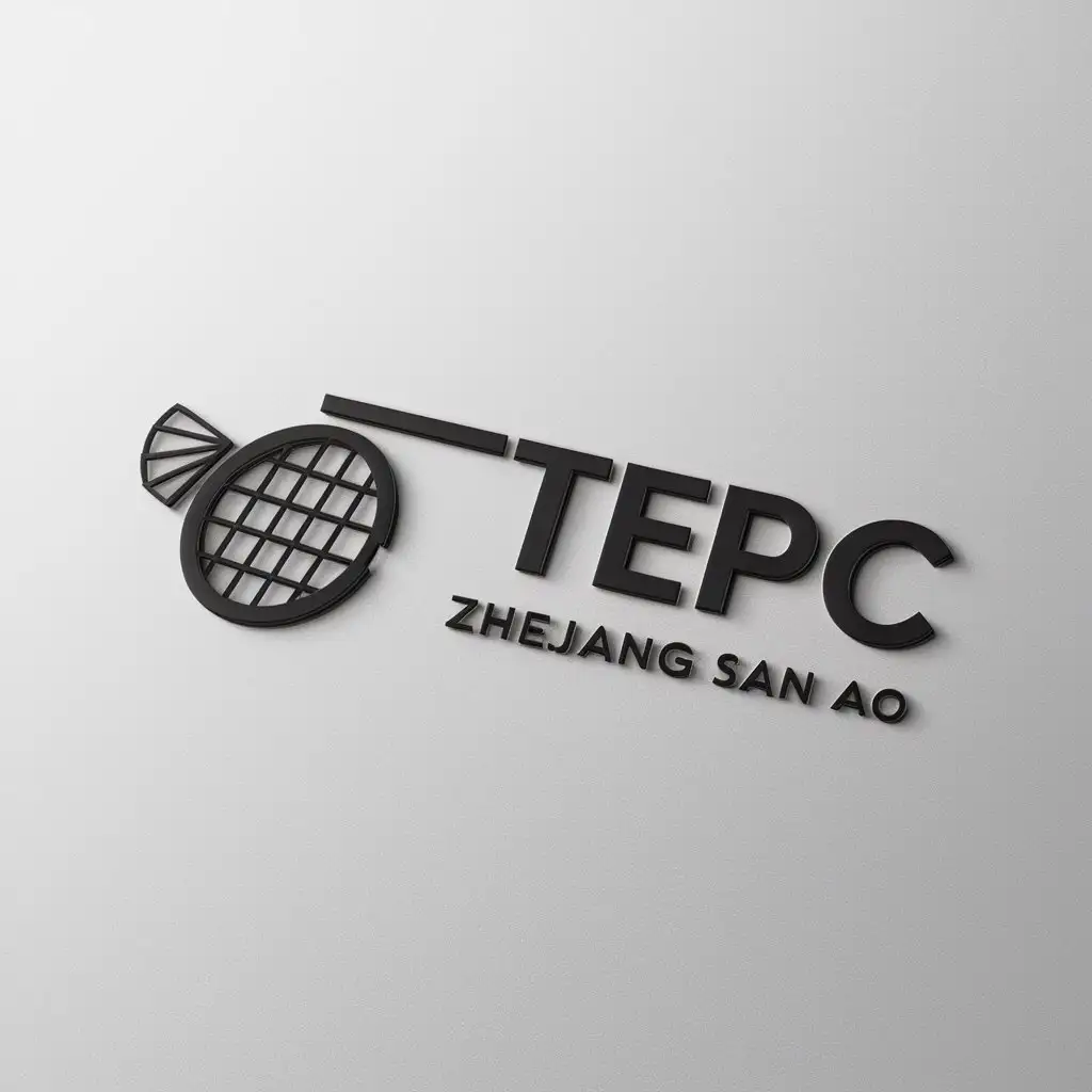 a logo design,with the text "TEPC Zhejiang San Ao", main symbol:badminton,Minimalistic,be used in Sports Fitness industry,clear background
