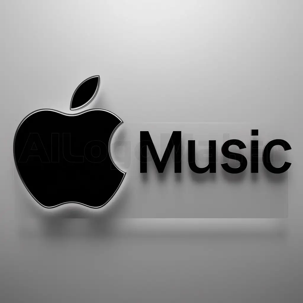 a logo design,with the text "apple music", main symbol:apple,Minimalistic,clear background
