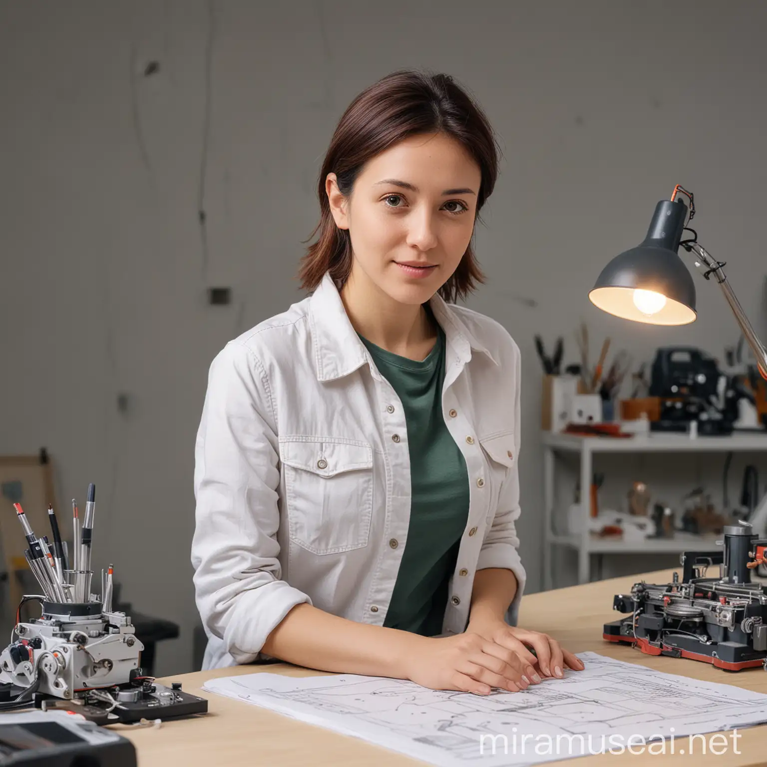 Young Woman Studying Industrial Design in Laboratory