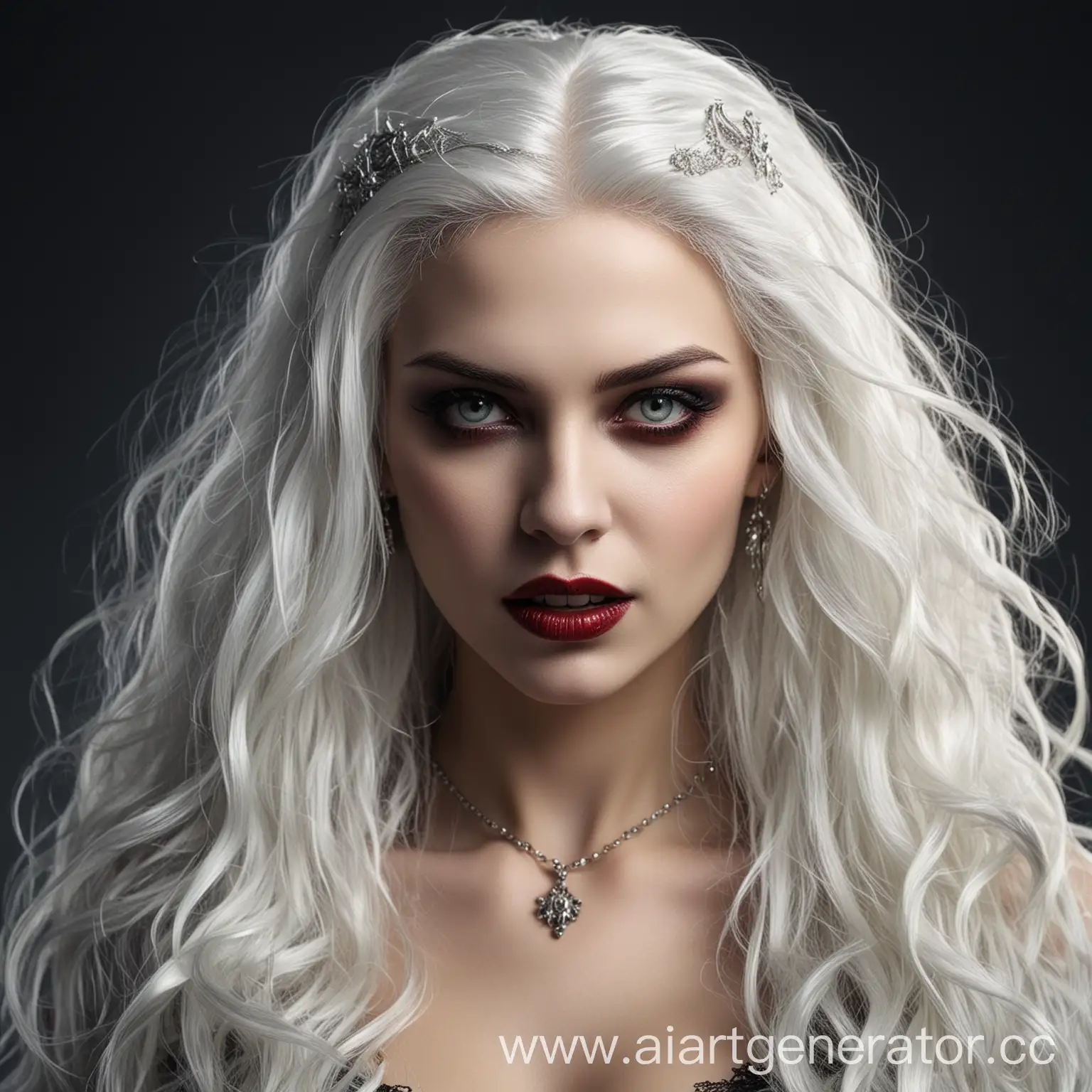 вампир женщина в белыми волосами

