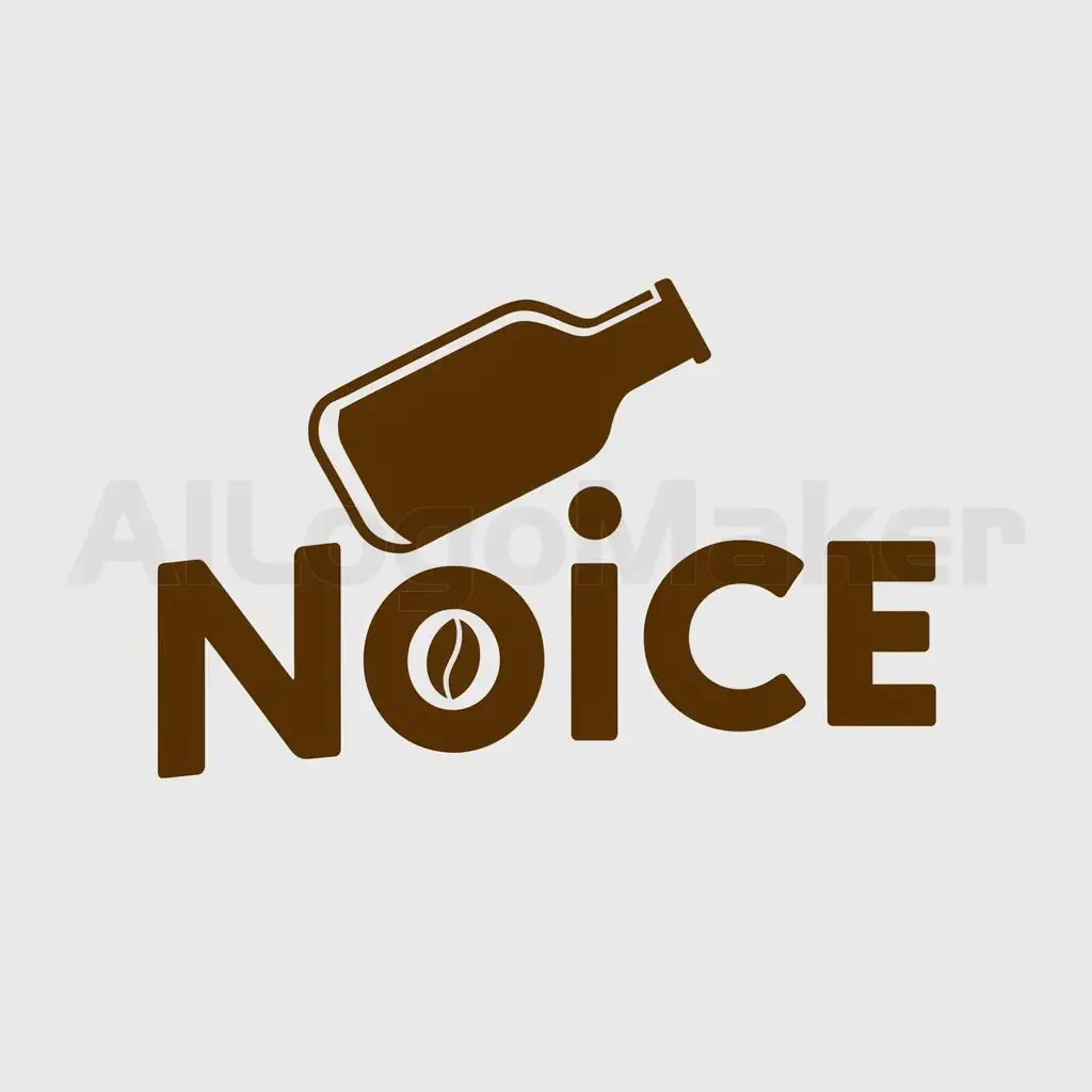 LOGO-Design-For-Noice-Brown-Coffee-Bottle-Symbol-on-Clear-Background