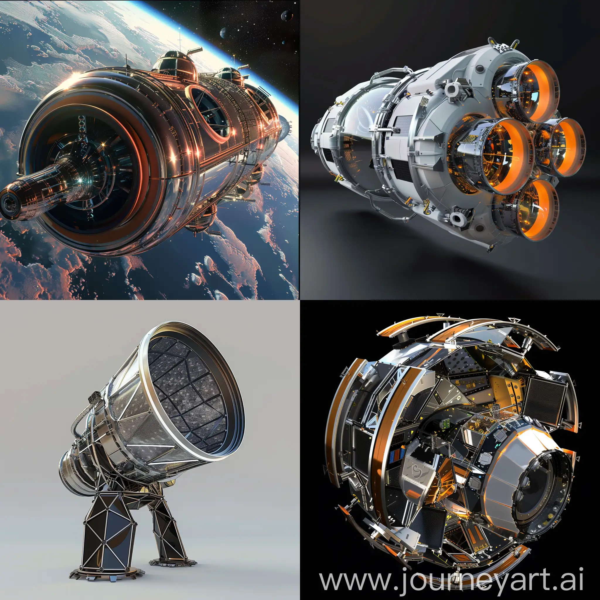 Futuristic-Space-Telescope-with-Modular-Construction-and-Integrated-Holographic-Displays